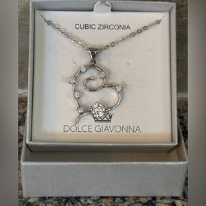 🆕 Silver Heart Necklace with cubic zirconia accents-NWT
